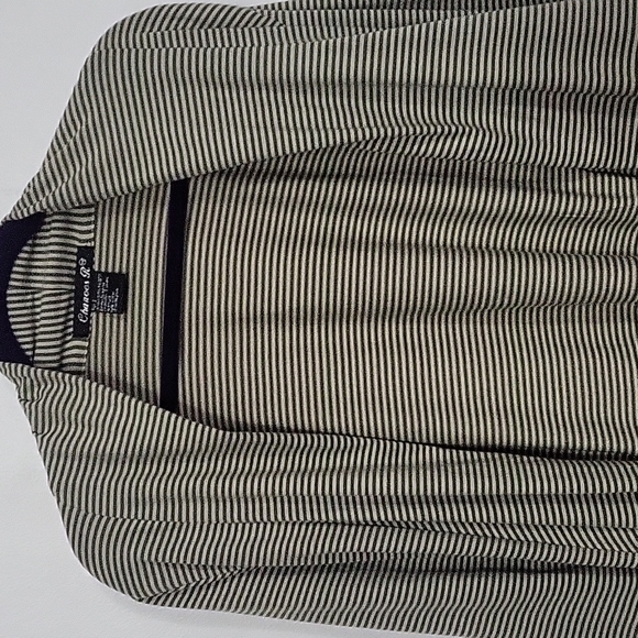 Olive Green Striped Cardigan - Picture 2 of 6